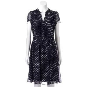 MSK Black and White Polka Dot Dress